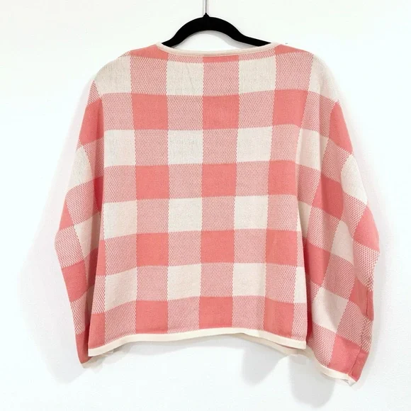 Anthropologie La Casita De Wendy Plaid Poncho Organic Cotton Top Size Large - Picture 6 of 8